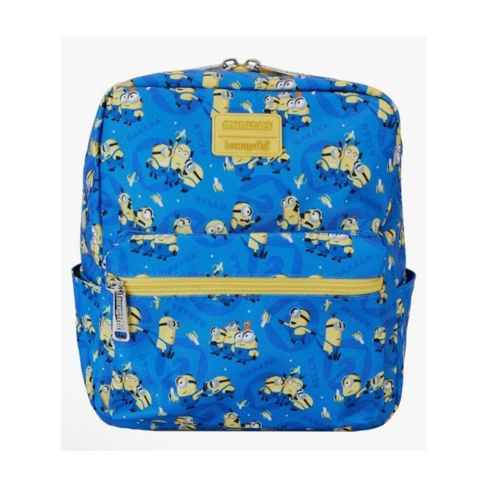 Despicable Me Minions Square Mini Backpack Loungefly Canvas Childrens Kids NWT